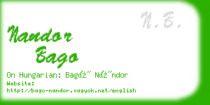 nandor bago business card